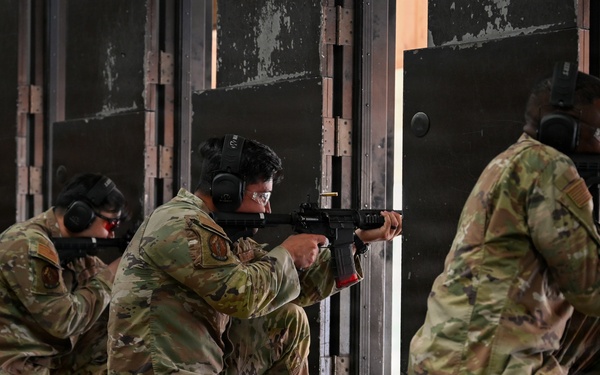 Malmstrom Airmen taking aim during Airmen’s Week rifle competition