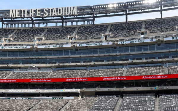 Marines, Soldiers, and families, represent Fort Hamilton in the annual Salute to Service Bowl at MetLife Stadium.
