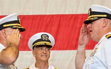 USS San Antonio Holds Change of Command Ceremony