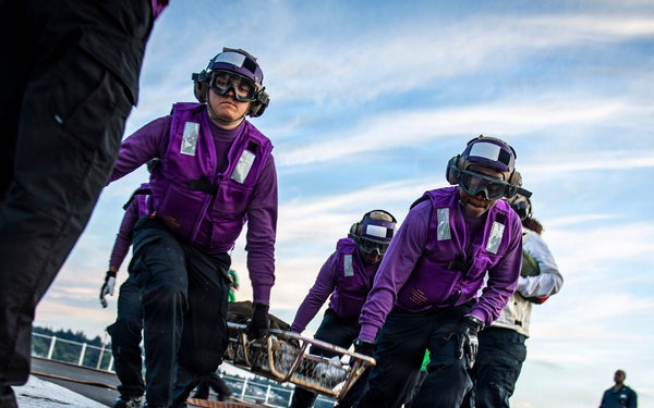 Ronald Reagan Sailors Participate in a General Quarters Drill