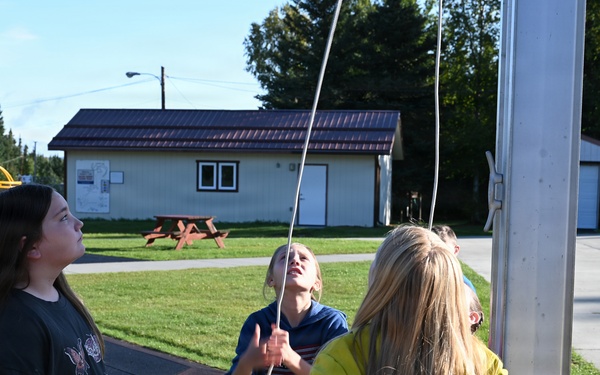 Alaska Air Guard and Eielson Honor Guard Teach Flag Protocol to Elementary Students