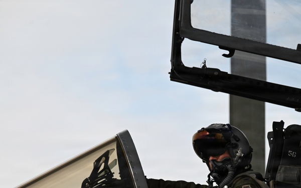144FW commander Col. Travis "Plague" Stephens prepares for a flight
