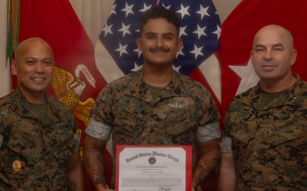 3rd MLG CG awards quarterly recognition to Marines, Sailors