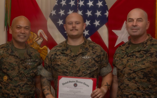 3rd MLG CG awards quarterly recognition to Marines, Sailors