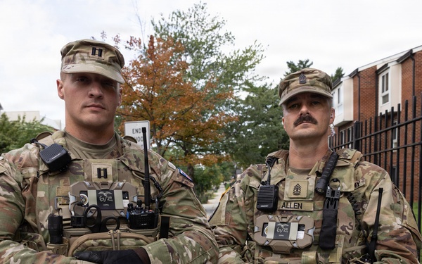 186th MP Company command team checks on Soldiers in D.C.