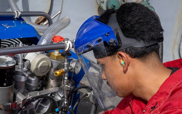 Delbert D. Black Sailors Conduct Maintenance