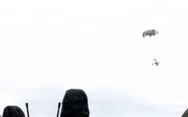 U.S. Air Force combat controllers test unmanned aerial vehicle expeditionary resupply capabilities on Jan Mayen, Norway