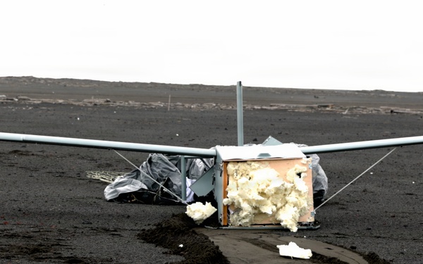 U.S. Air Force combat controllers test unmanned aerial vehicle expeditionary resupply capabilities on Jan Mayen, Norway