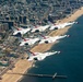 Thunderbirds fly over Statue of Liberty