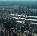 Thunderbirds fly over Statue of Liberty