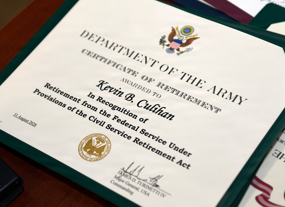 Retirement certificate