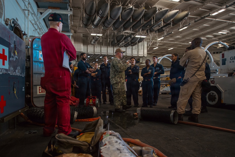 USS Theodore Roosevelt Conducts Damage Control Training