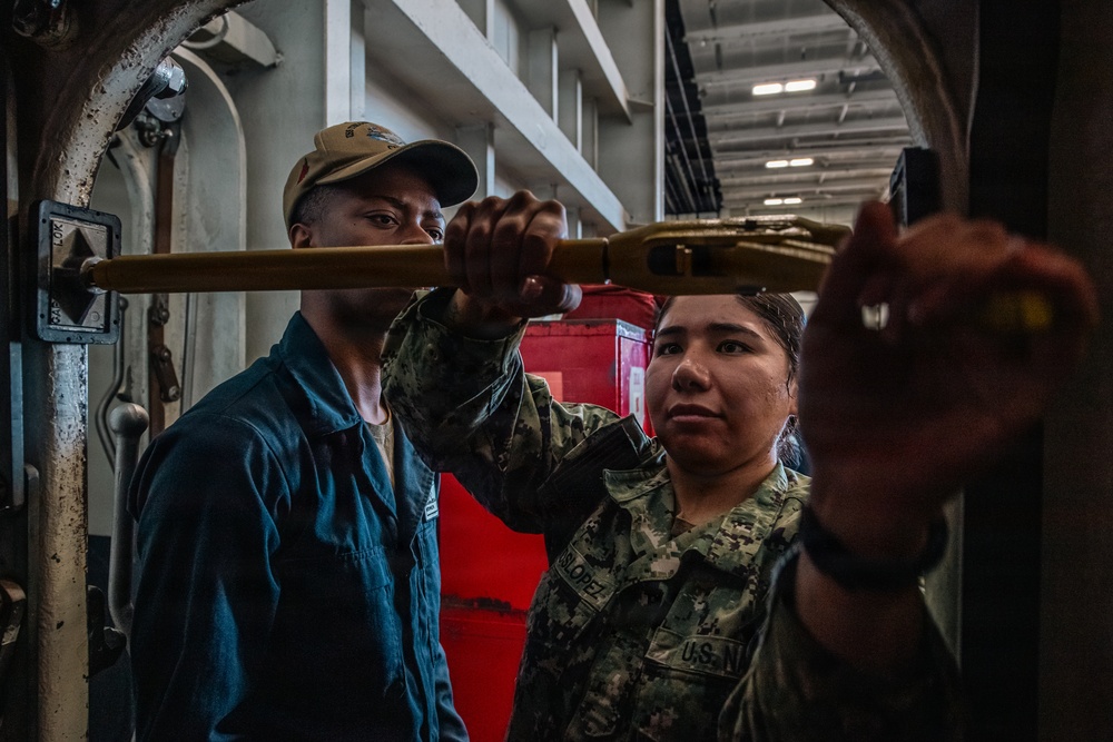 USS Theodore Roosevelt Conducts Damage Control Training