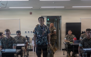 Consul General Ou speaks to Marines at staff NCO symposium