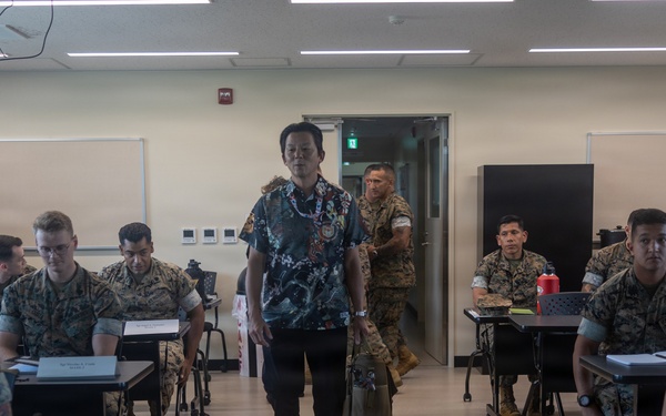 Consul General Ou speaks to Marines at staff NCO symposium