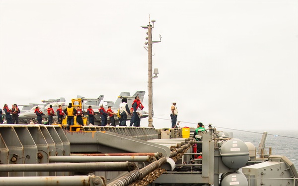 USS George Washington Conducts a Replenishment-At-Sea