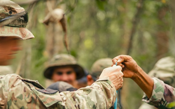 1st Special Force Group (Airborne) Green Berets participate in Jungle Survival Training taught by Indonesia Nation Armed Forces Special Operations