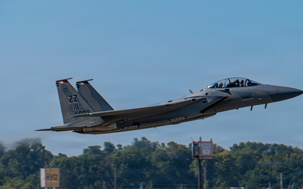 First Kadena-bound F-15EX departs Boeing facility for next milestone at Portland
