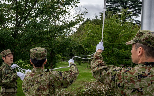 US, Japanese Forces Host Flag Raising Ceremony for Exercise YamaSakura 91