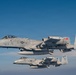 Two U.S. Air Force A-10 Thunderbolt II (Warthog) aircraft flying in formation against a clear blue sky. Both aircraft display the characteristic shark mouth nose art and carry underwing ordnance/fuel tanks. The tail codes 'FT' and serial numbers 646 and 696 are visible, indicating assignment to Moody Air Force Base.