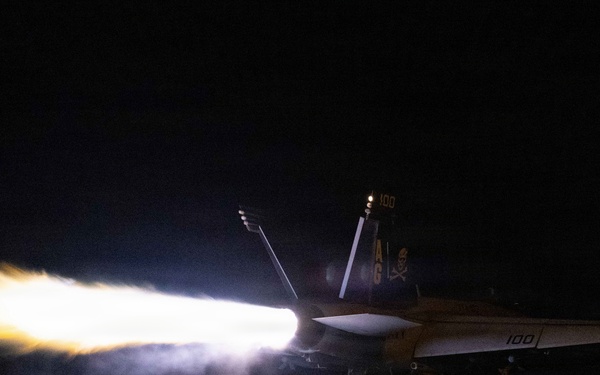 George H.W. Bush Conducts Night Flight Operations
