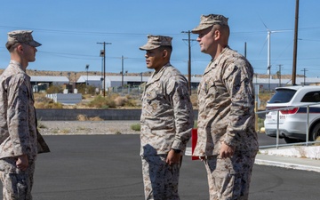 Promotion Ceremony for LCpl Spencer Estes aboard Marine Corps Logistics Base Barstow, California, September 1.