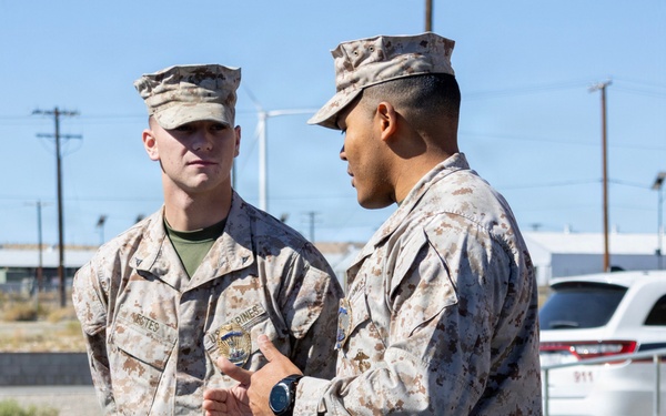 Promotion Ceremony for LCpl Spencer Estes aboard Marine Corps Logistics Base Barstow, California, September 1.