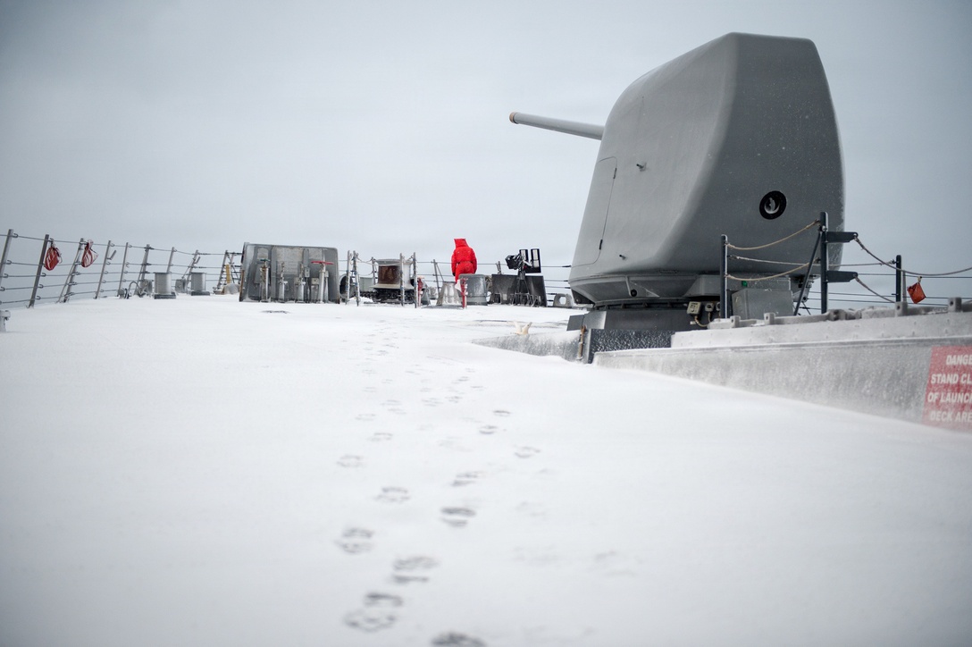 USS Donald Cook (DDG 75) transits the Black Sea, Jan. 7, 2015. Donald Cook, an Arleigh Burke-class guided-missile destroyer, forward-deployed to Rota, Spain, is conducting naval operations in the U.S. 6th Fleet area of operations in support of U.S. national security interests in Europe. (U.S. Navy photo by Mass Communication Specialist 2nd Class Karolina A. Oseguera/Released)