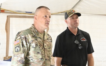 BG Baird visits Little Giant Fire base camp, 1-23 Infantry Soldiers
