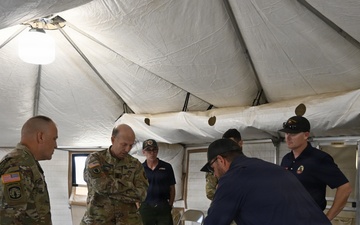 BG Baird visits Little Giant Fire base camp, 1-23 Infantry Soldiers