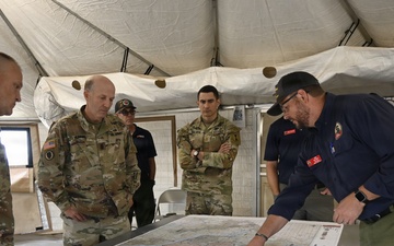 BG Baird visits Little Giant Fire base camp, 1-23 Infantry Soldiers