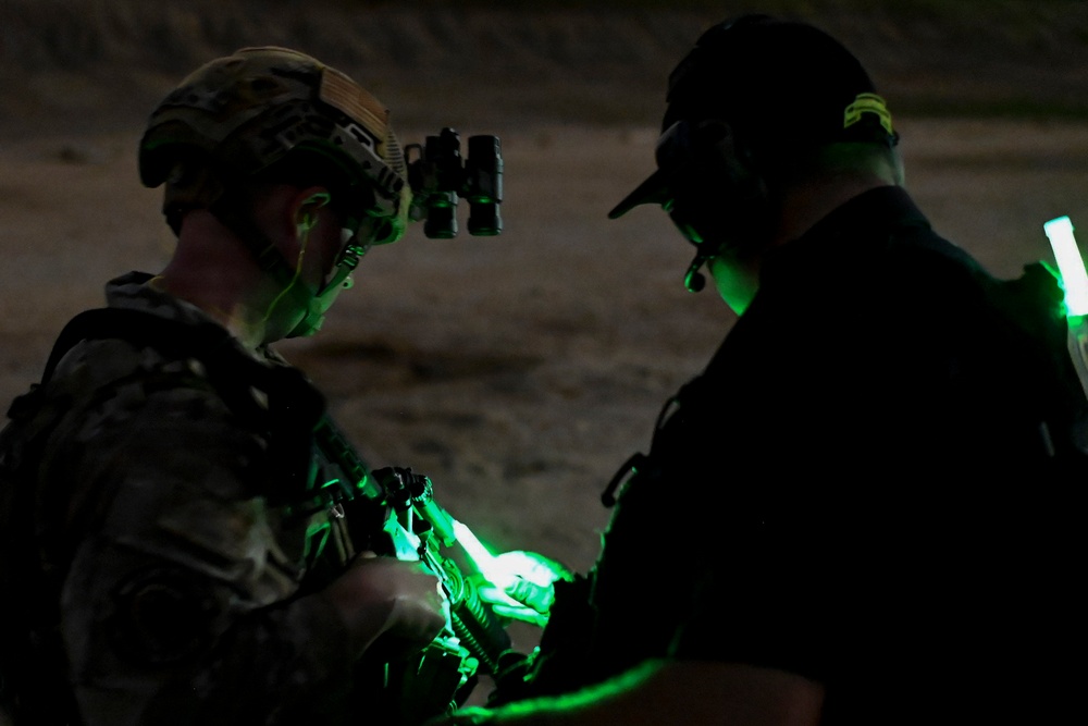 421st Combat Training Squadron Conducts Night Fire Training with Contingency Response Students