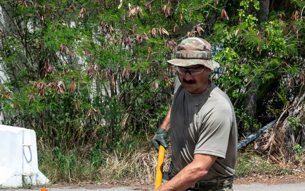 346th AEW command team repairs pavement during an immersion