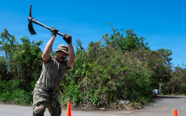 346th AEW command team repairs pavement during an immersion