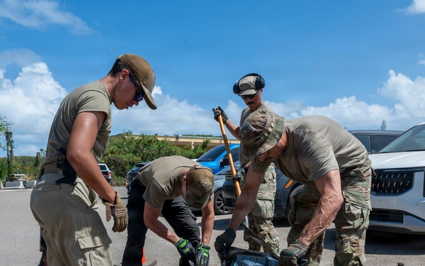 346th AEW command team repairs pavement during an immersion