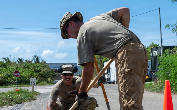 346th AEW command team repairs pavement during an immersion
