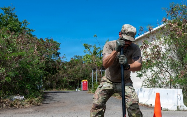 346th AEW command team repairs pavement during an immersion