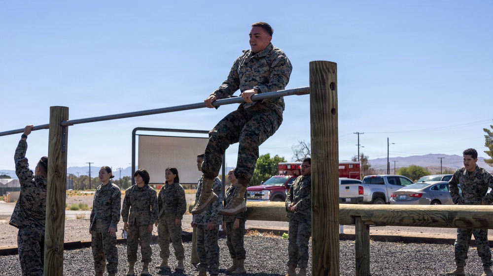 Marines Obstacle Course Physical Training aboard Marine Corps Logistics Base Barstow, California September 3.
