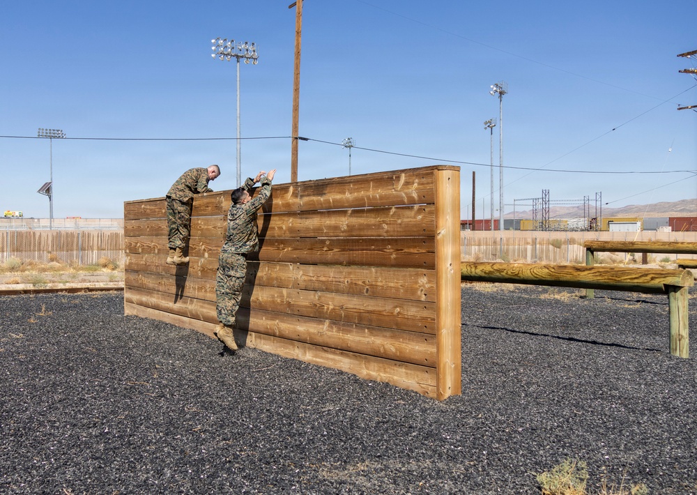Marines Obstacle Course Physical Training aboard Marine Corps Logistics Base Barstow, California September 3.