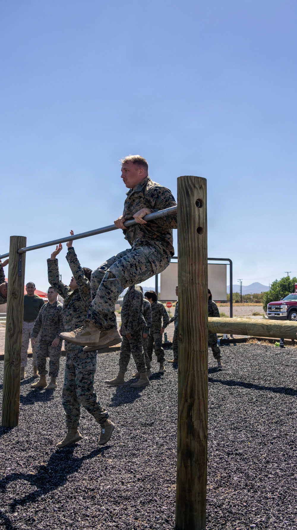 Marines Obstacle Course Physical Training aboard Marine Corps Logistics Base Barstow, California September 3.