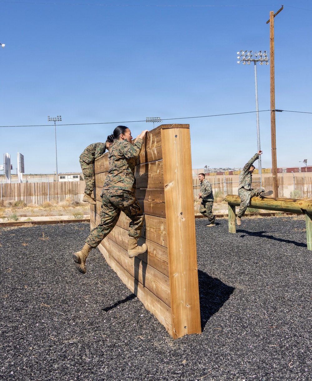 Marines Obstacle Course Physical Training aboard Marine Corps Logistics Base Barstow, California September 3.