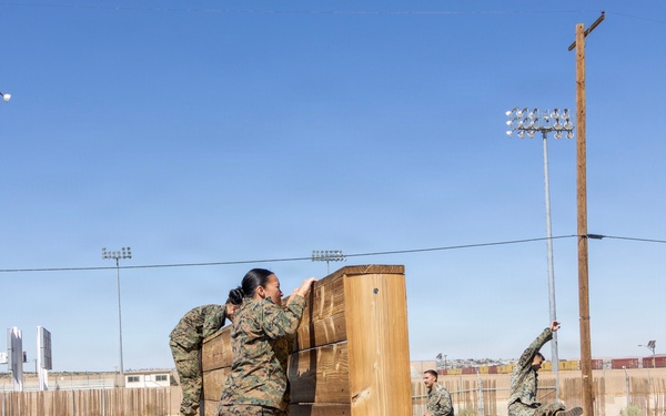 Marines Obstacle Course Physical Training aboard Marine Corps Logistics Base Barstow, California September 3.