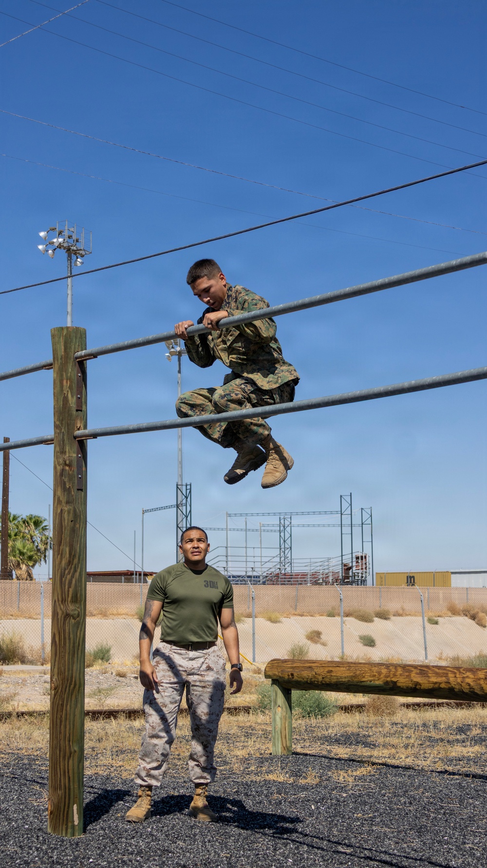 Marines Obstacle Course Physical Training aboard Marine Corps Logistics Base Barstow, California September 3.