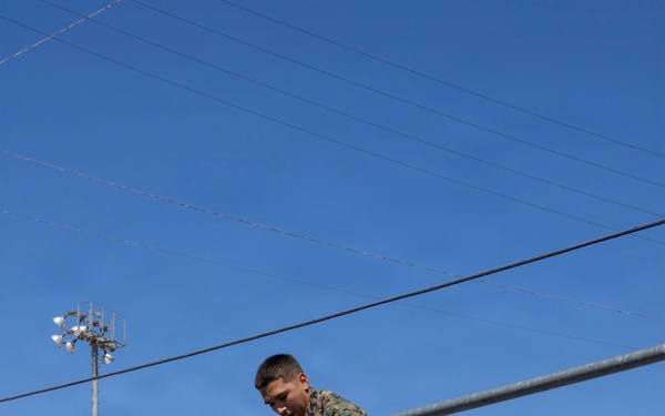 Marines Obstacle Course Physical Training aboard Marine Corps Logistics Base Barstow, California September 3.