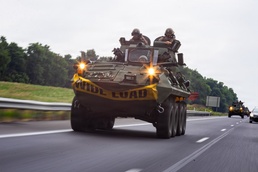 Marines with 4th Light Armored Reconnaissance Battalion Convoy Light Armored Vehicles