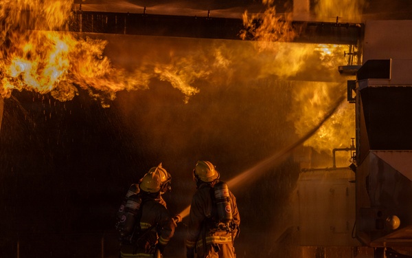 ARFF Conducts Aircraft Burn Training Exercise at MCAS New River