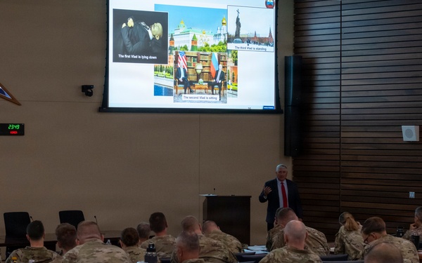 Military Personnel Attend Briefing on Russian Leadership Russian Way of War