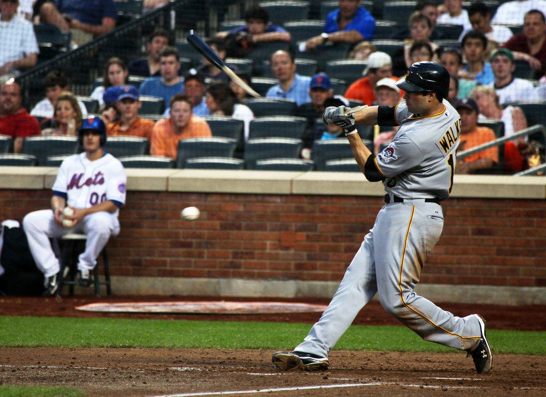 Pittsburgh Pirates second baseman Neil Walker's bat breaks into pieces after hitting the ball at Citi Field May 30, 2011. Citi Field honored all branches of service in light of Memorial Day by dedicating the game to all military members. Various units from II Marine Expeditionary Force and Marine Forces Reserve have organized under the 24th Marine Expeditionary Unit to form the Special Purpose Marine Air Ground Task Force - New York. The Marines embarked on the Navy's Amphibious Assault Ships, the USS Iwo Jima (LHD -7) and USS New York (LPD-21) to take part in Fleet Week New York 2011 from May 25 to June 1. The Marines will showcase the capabilities of the MAGTF, and also honor those who have served by participating in various events during the Memorial Day weekend.