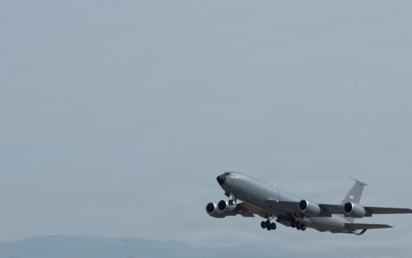 KC-135 Stratotankers conduct flightline and launch operations at Fairchild AFB