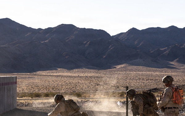 U.S. Marines with Golf Co., 2nd Bn., 1st Marines hold urban platoon assaults